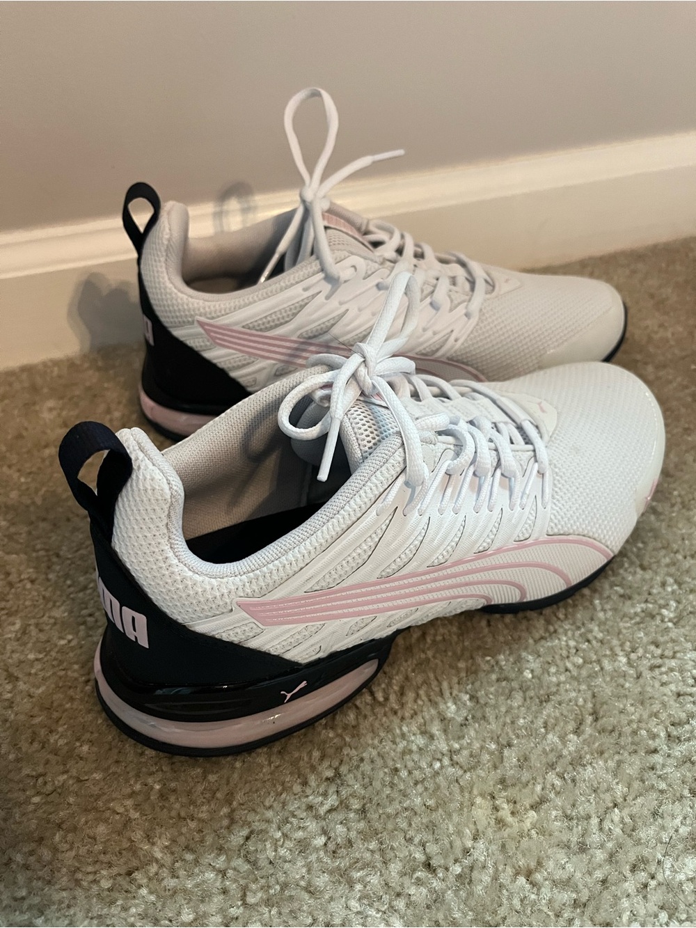 PUMA White, Navy & Light Pink Size 7.5 - Running Athletic Shoes